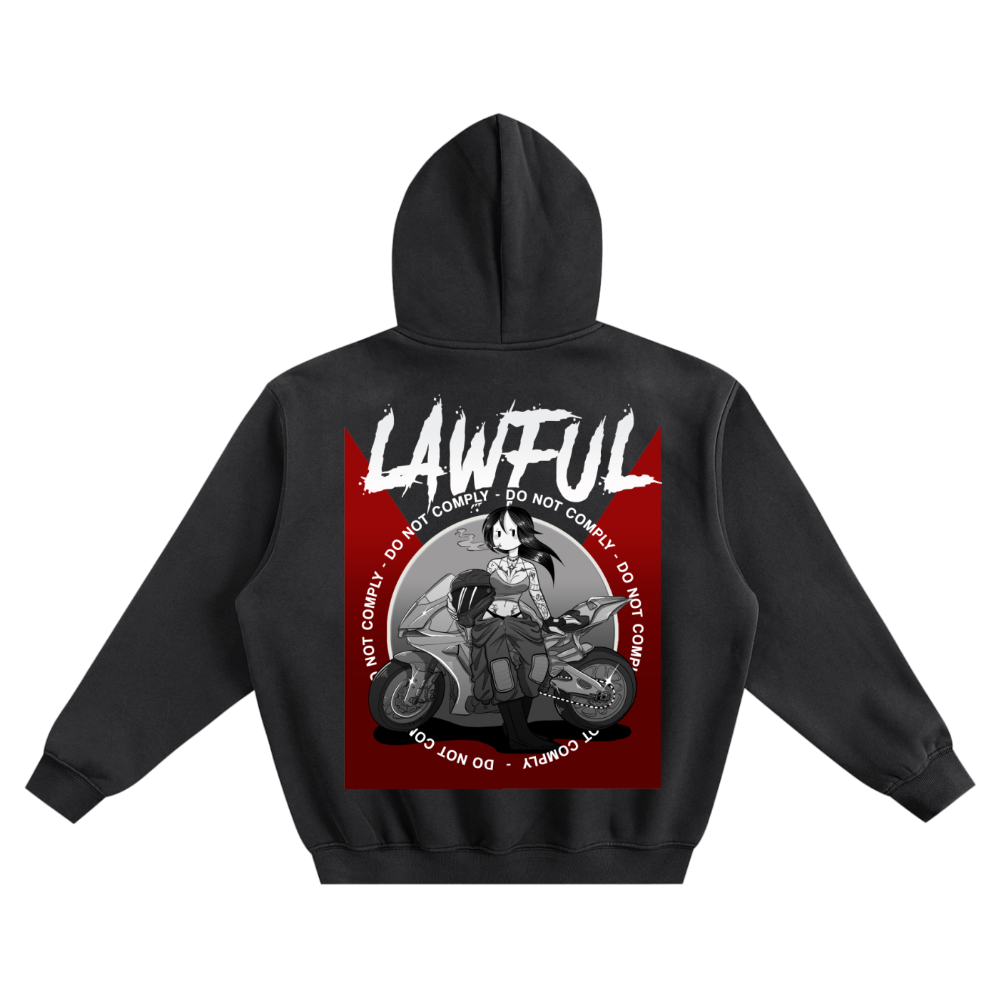 LAWFUL - Bella Burnout - Red Drop Oversize Fleeced Hoodie