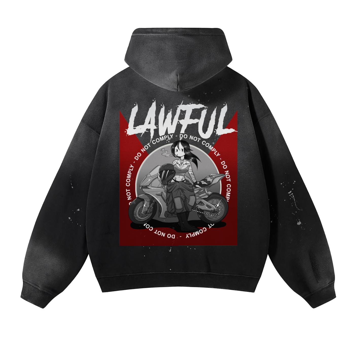 LAWFUL - Bella Burnout - Vintage Wash Red Drop Hoodie